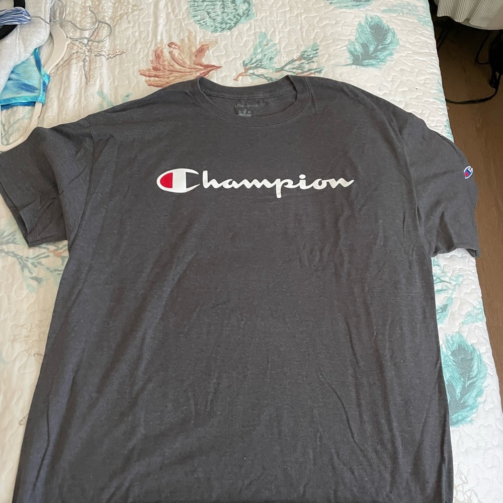Champion Men's Dark Gray Short Sleeve Tee